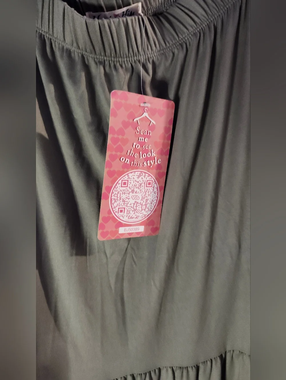 La Hearts Olive Green Tiered Maxi Skirt - Picture 3 of 6